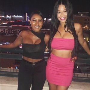 Revolve Pink Bandeau Top and Skirt Set 💕